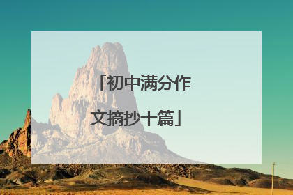 初中满分作文摘抄十篇