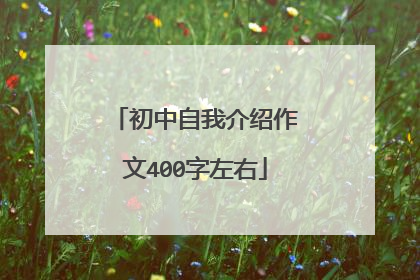 初中自我介绍作文400字左右