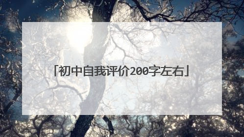 初中自我评价200字左右