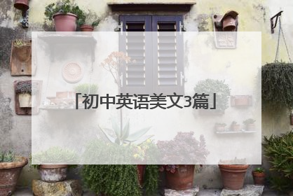 初中英语美文3篇