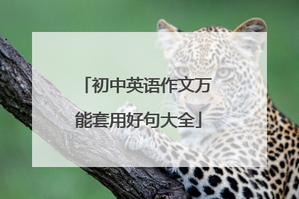 初中英语作文万能套用好句大全