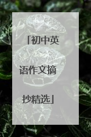 初中英语作文摘抄精选