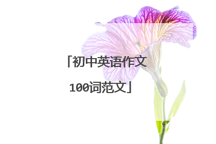 初中英语作文100词范文