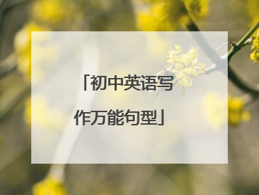初中英语写作万能句型