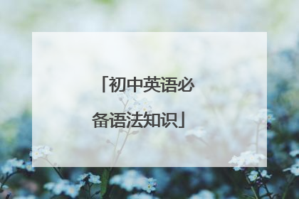 初中英语必备语法知识