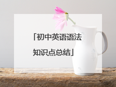 初中英语语法知识点总结