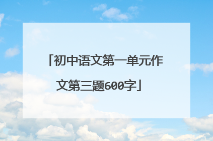 初中语文第一单元作文第三题600字