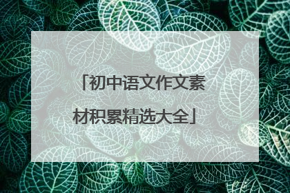 初中语文作文素材积累精选大全
