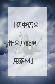 初中语文作文万能套用素材