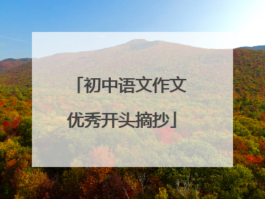 初中语文作文优秀开头摘抄