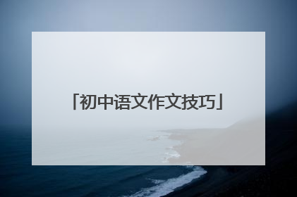 初中语文作文技巧