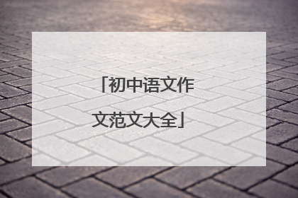 初中语文作文范文大全