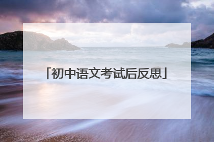 初中语文考试后反思