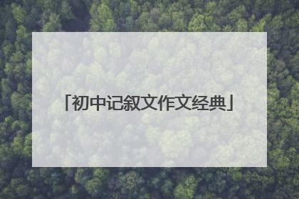 初中记叙文作文经典