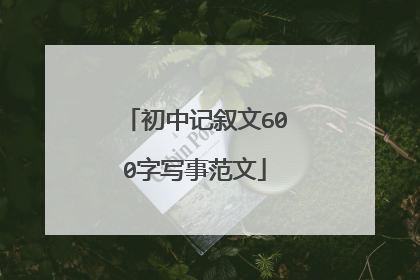 初中记叙文600字写事范文