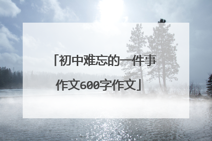 初中难忘的一件事作文600字作文