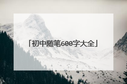 初中随笔600字大全