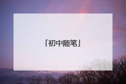初中随笔