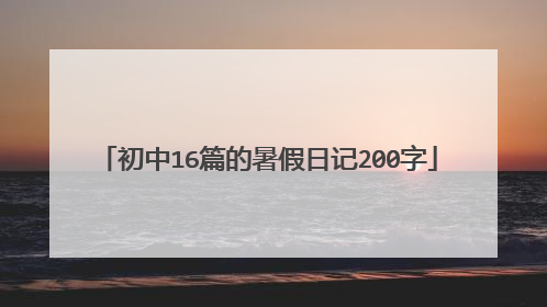 初中16篇的暑假日记200字