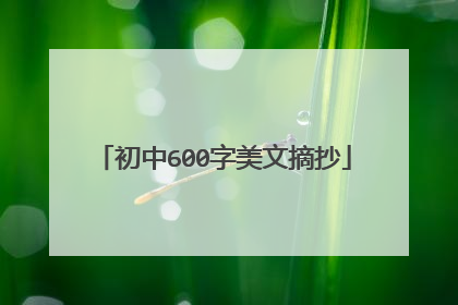 初中600字美文摘抄