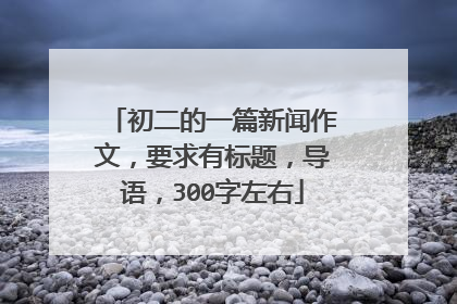 初二的一篇新闻作文，要求有标题，导语，300字左右