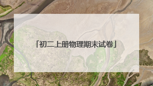 初二上册物理期末试卷