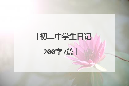 初二中学生日记200字7篇