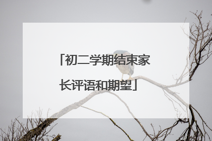 初二学期结束家长评语和期望