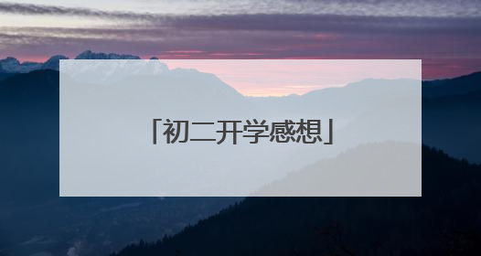 初二开学感想
