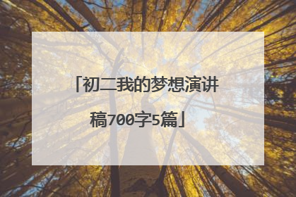 初二我的梦想演讲稿700字5篇
