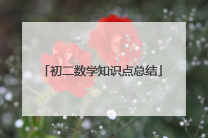 初二数学知识点总结