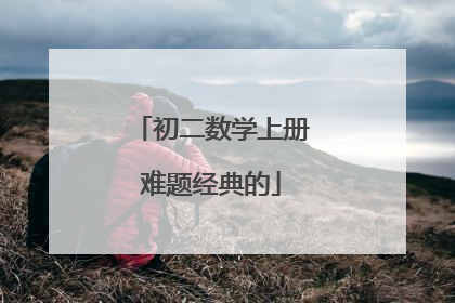 初二数学上册难题经典的