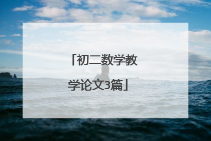 初二数学教学论文3篇