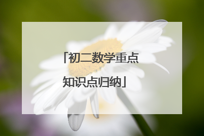 初二数学重点知识点归纳