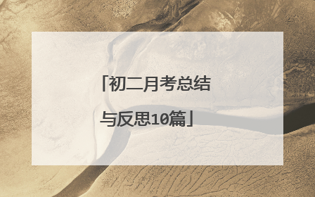 初二月考总结与反思10篇