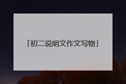 初二说明文作文写物