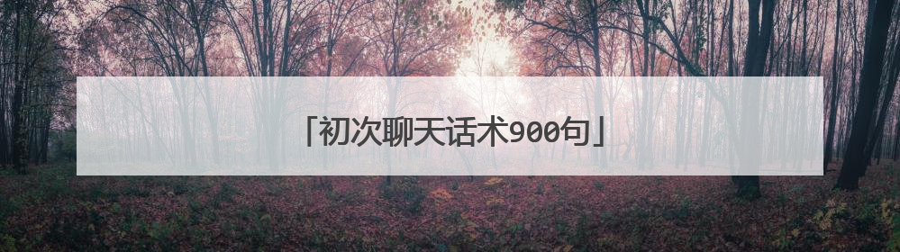 初次聊天话术900句