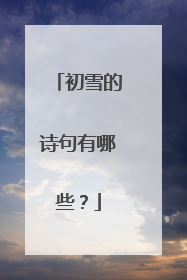 初雪的诗句有哪些?