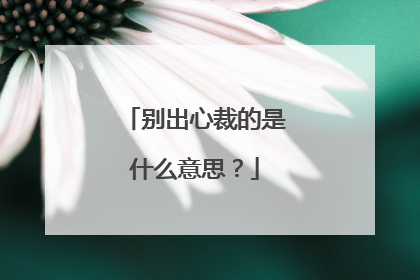 别出心裁的是什么意思？