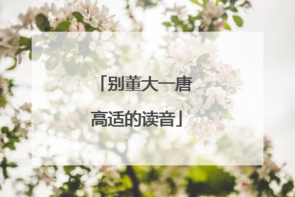 别董大一唐高适的读音
