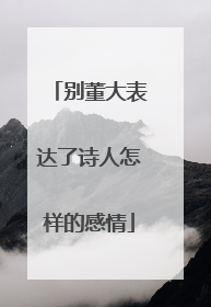 别董大表达了诗人怎样的感情