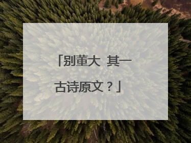 别董大 其一古诗原文？