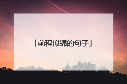 前程似锦的句子