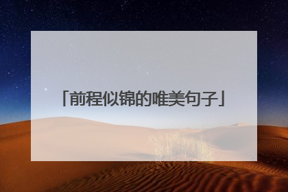 前程似锦的唯美句子