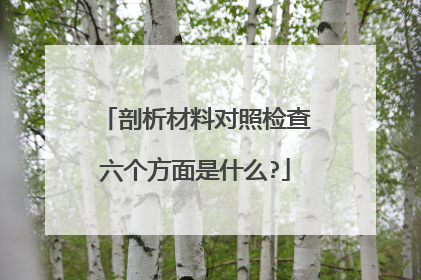 剖析材料对照检查六个方面是什么?