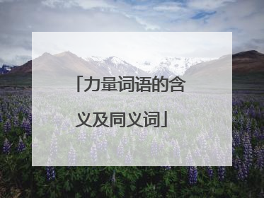 力量词语的含义及同义词