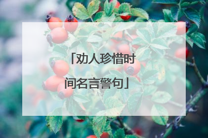 劝人珍惜时间名言警句