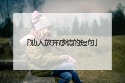 劝人放弃感情的短句