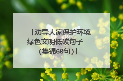 劝导大家保护环境绿色文明低碳句子 (集锦60句)