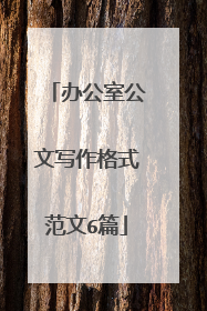 办公室公文写作格式范文6篇